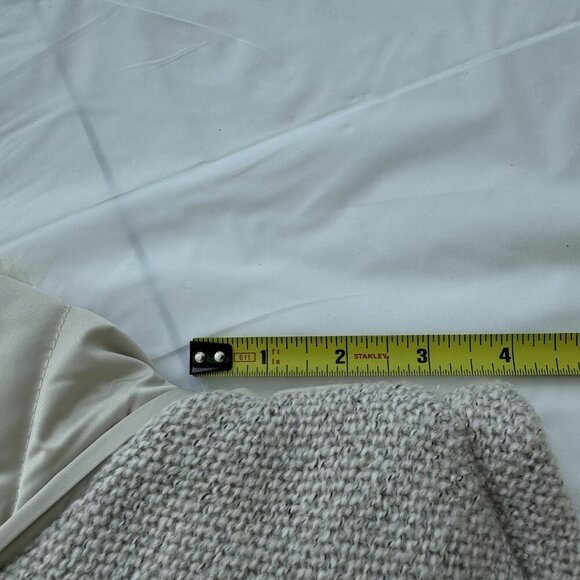 Zara Trafaluc Quilted Puffer Vest Beige SZ Large Removable Hood, Faux Fur Collar - Picture 10 of 16